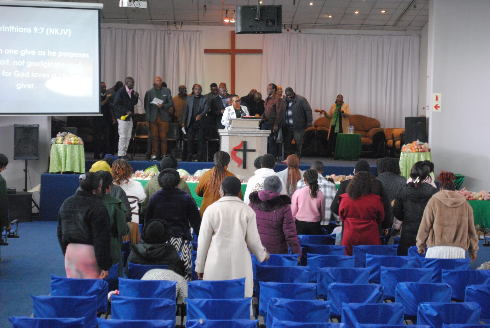 GUMC congregation gathered in worship during the Harvest Season service